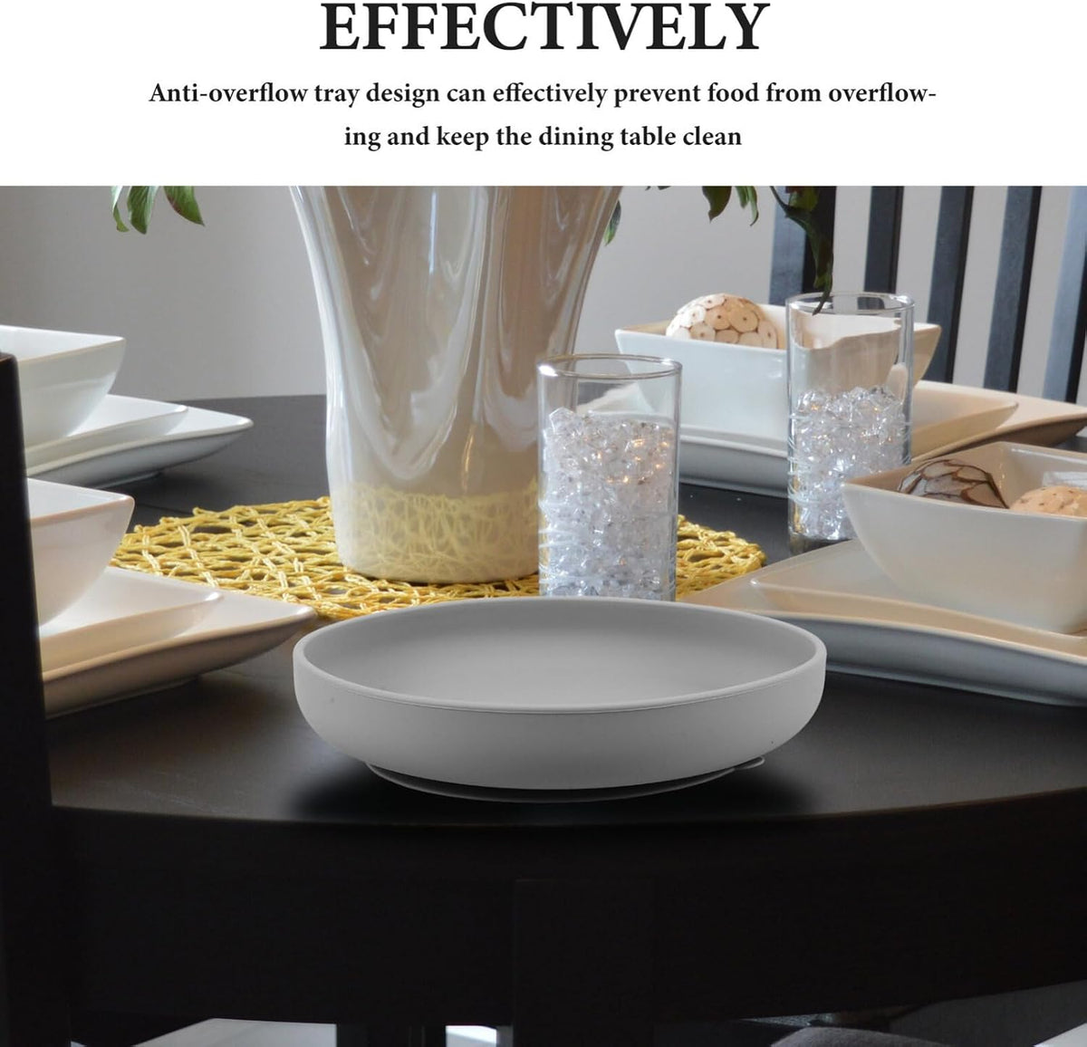 Elderly Food Plate Silicone Plate Suction Cup Unbreakable Dishes for Seniors