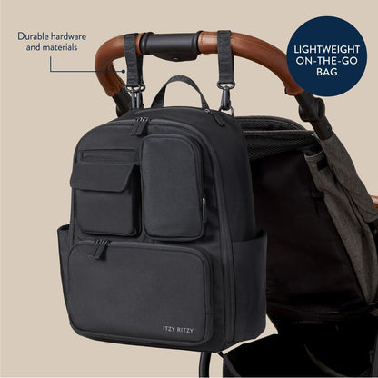 Utility Diaper Bag Backpack, 17 Pockets w/Changing Pad (Mocha)