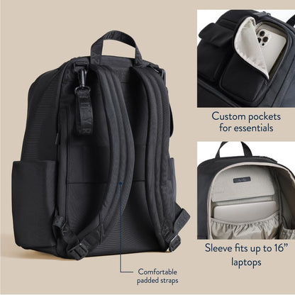 Utility Diaper Bag Backpack, 17 Pockets w/Changing Pad (Mocha)