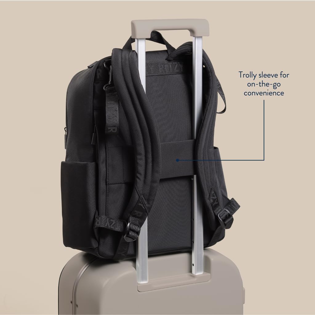 Utility Diaper Bag Backpack, 17 Pockets w/Changing Pad (Mocha)