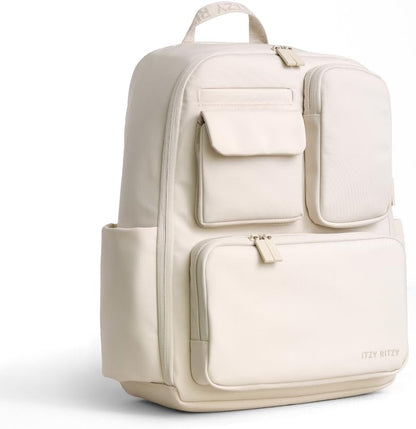 Utility Diaper Bag Backpack, 17 Pockets w/Changing Pad (Mocha)