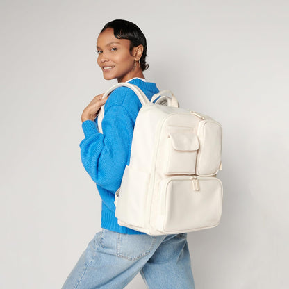 Utility Diaper Bag Backpack, 17 Pockets w/Changing Pad (Mocha)