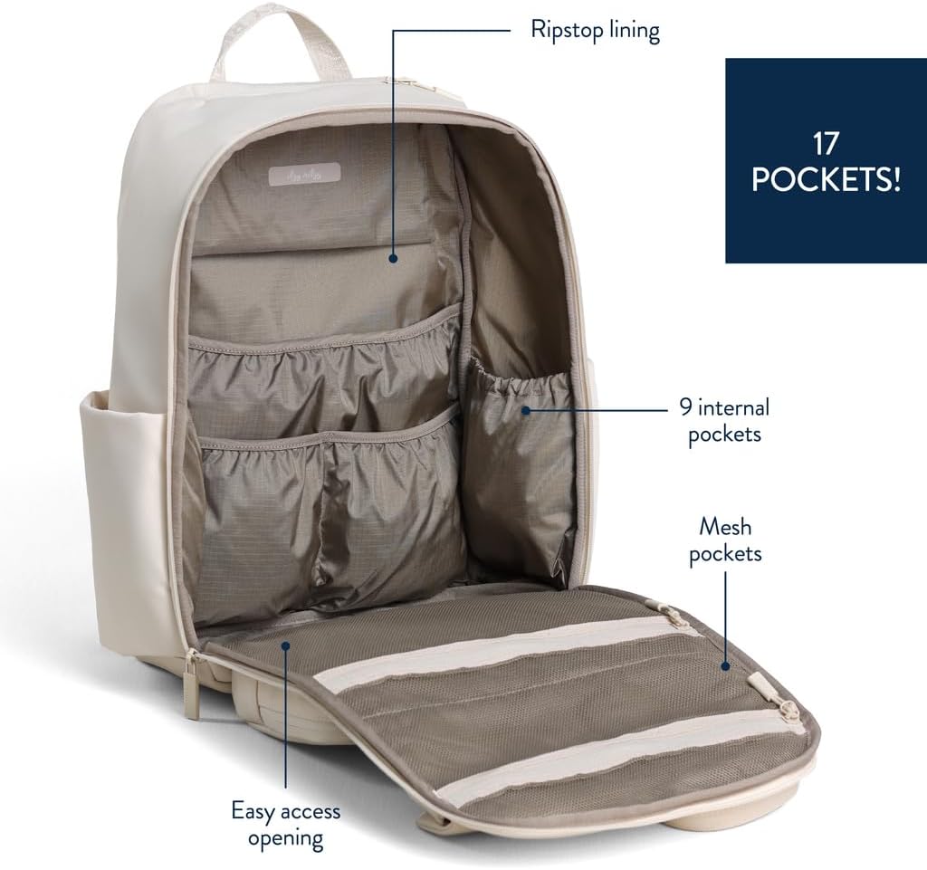 Utility Diaper Bag Backpack, 17 Pockets w/Changing Pad (Mocha)