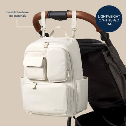 Utility Diaper Bag Backpack, 17 Pockets w/Changing Pad (Mocha)