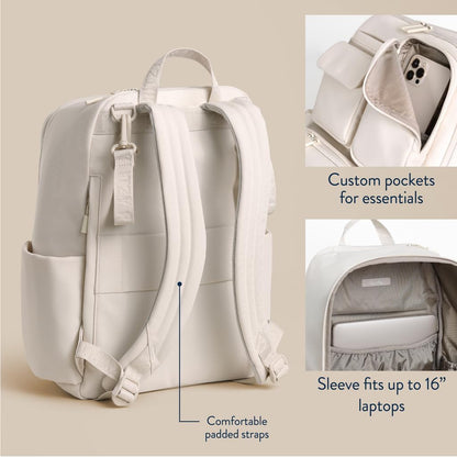 Utility Diaper Bag Backpack, 17 Pockets w/Changing Pad (Mocha)