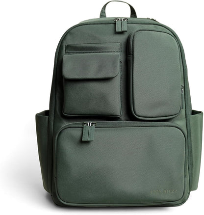 Utility Diaper Bag Backpack, 17 Pockets w/Changing Pad (Mocha)