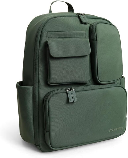Utility Diaper Bag Backpack, 17 Pockets w/Changing Pad (Mocha)