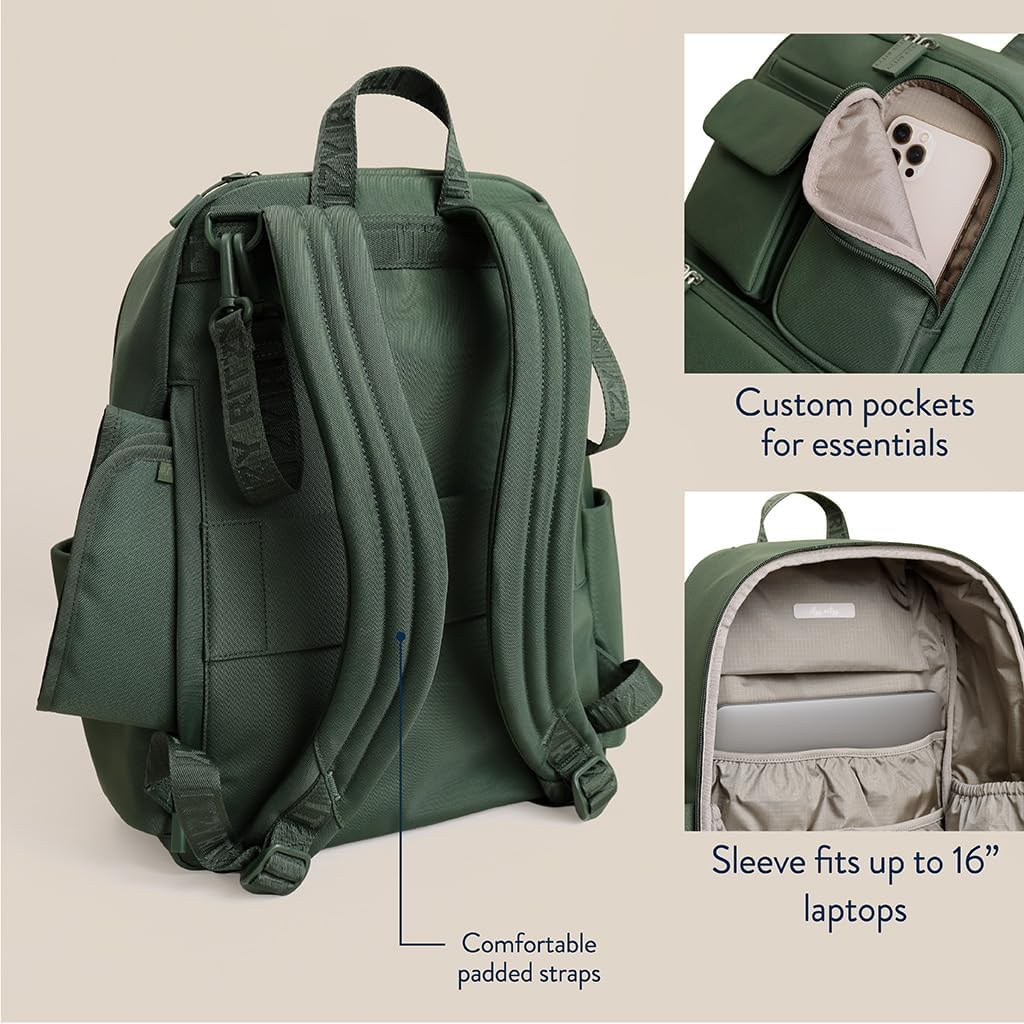 Utility Diaper Bag Backpack, 17 Pockets w/Changing Pad (Mocha)