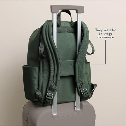 Utility Diaper Bag Backpack, 17 Pockets w/Changing Pad (Mocha)