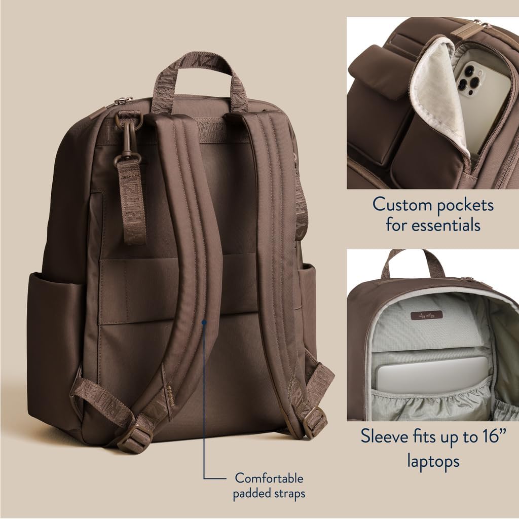 Utility Diaper Bag Backpack, 17 Pockets w/Changing Pad (Mocha)