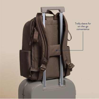 Utility Diaper Bag Backpack, 17 Pockets w/Changing Pad (Mocha)
