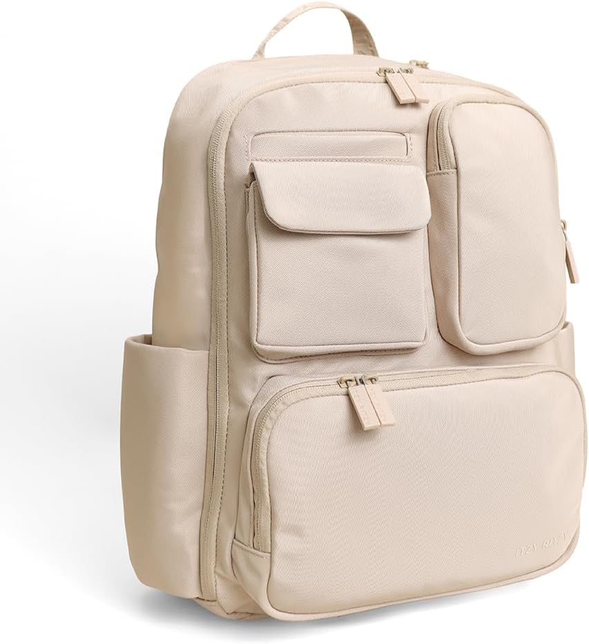 Utility Diaper Bag Backpack, 17 Pockets w/Changing Pad (Mocha)