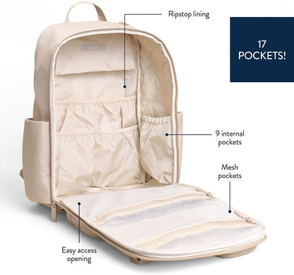 Utility Diaper Bag Backpack, 17 Pockets w/Changing Pad (Mocha)