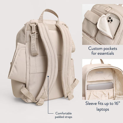 Utility Diaper Bag Backpack, 17 Pockets w/Changing Pad (Mocha)