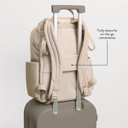 Utility Diaper Bag Backpack, 17 Pockets w/Changing Pad (Mocha)