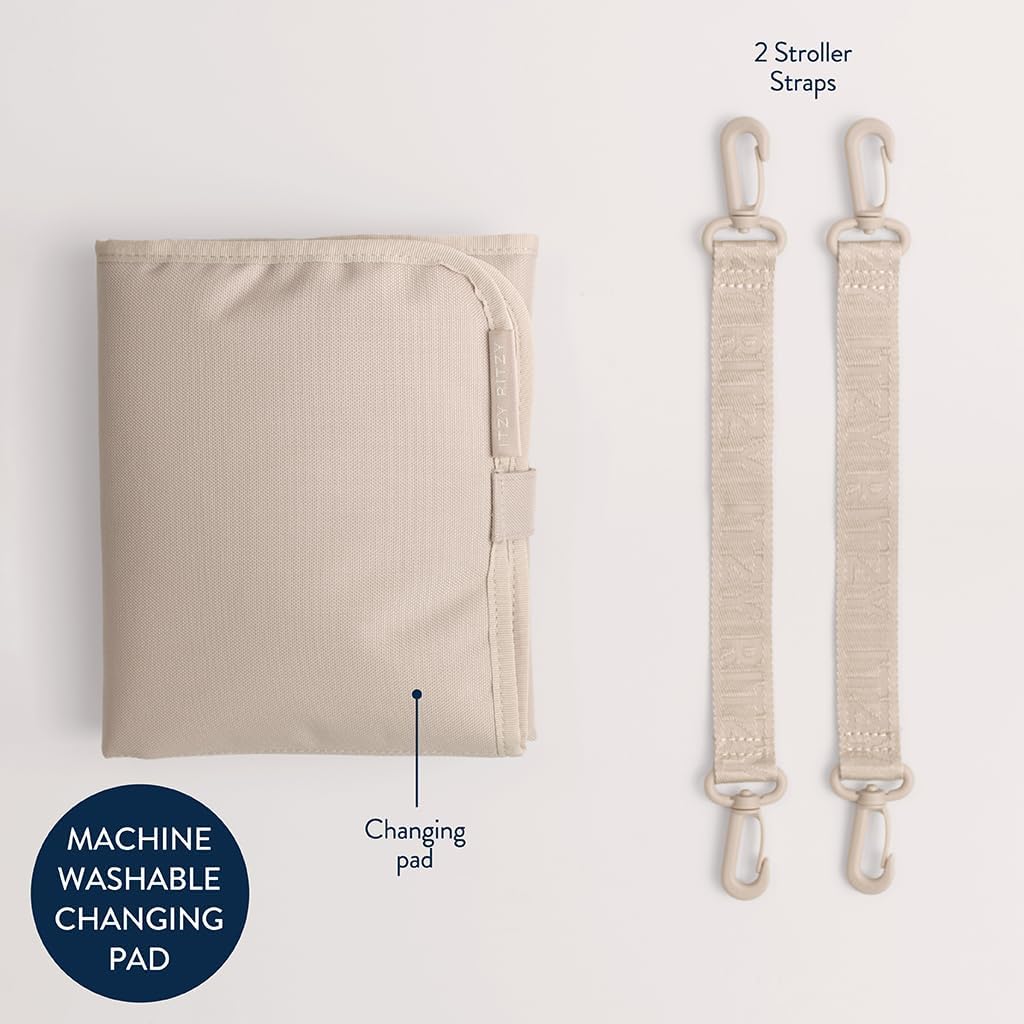 Utility Diaper Bag Backpack, 17 Pockets w/Changing Pad (Mocha)