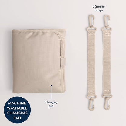 Utility Diaper Bag Backpack, 17 Pockets w/Changing Pad (Mocha)