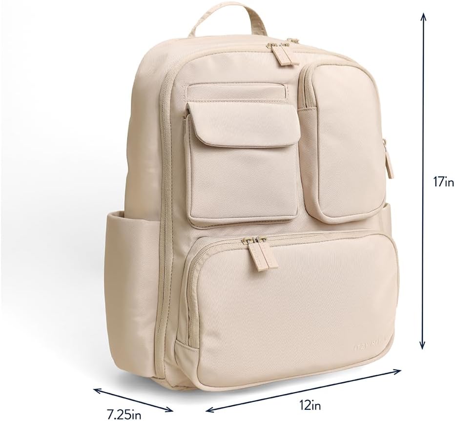 Utility Diaper Bag Backpack, 17 Pockets w/Changing Pad (Mocha)