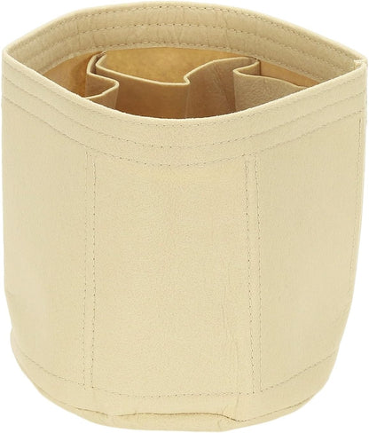 Purse Organizer Insert, 8" x 8" Portable Felt Organizer Bags Round Multiple Compartments Purse Liner for Bucket Bag, Domed Satchel, Tote Bag, Handbag Shaper, Beige