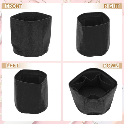 Purse Organizer Insert, 8" x 8" Portable Felt Organizer Bags Round Multiple Compartments Purse Liner for Bucket Bag, Domed Satchel, Tote Bag, Handbag Shaper, Beige