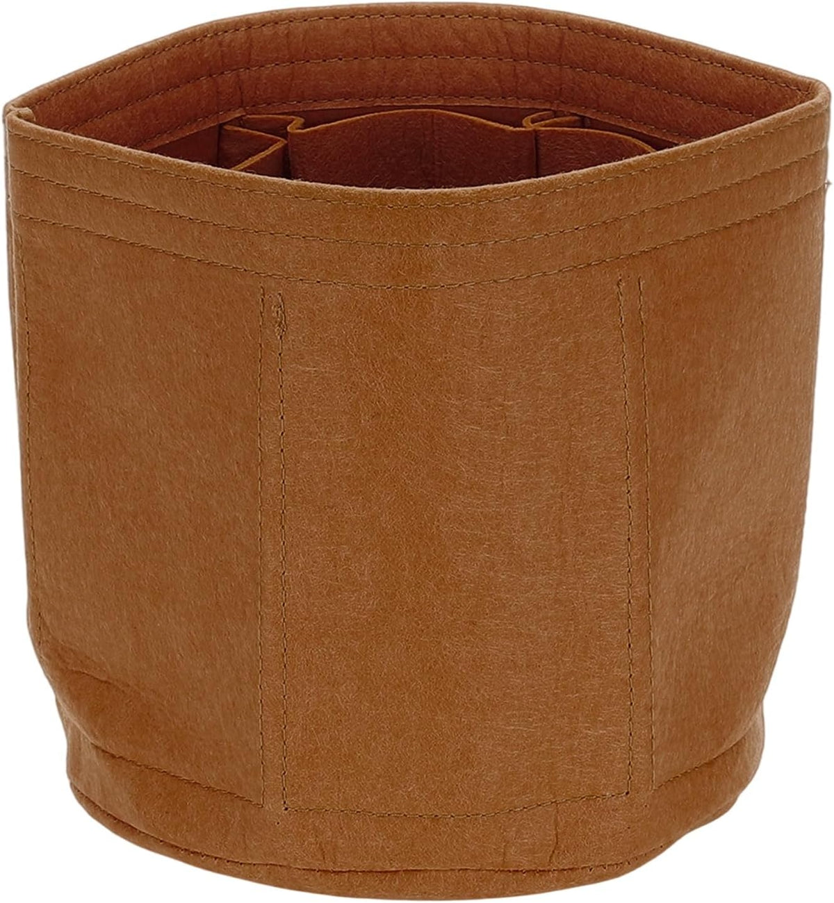 Purse Organizer Insert, 8" x 8" Portable Felt Organizer Bags Round Multiple Compartments Purse Liner for Bucket Bag, Domed Satchel, Tote Bag, Handbag Shaper, Beige