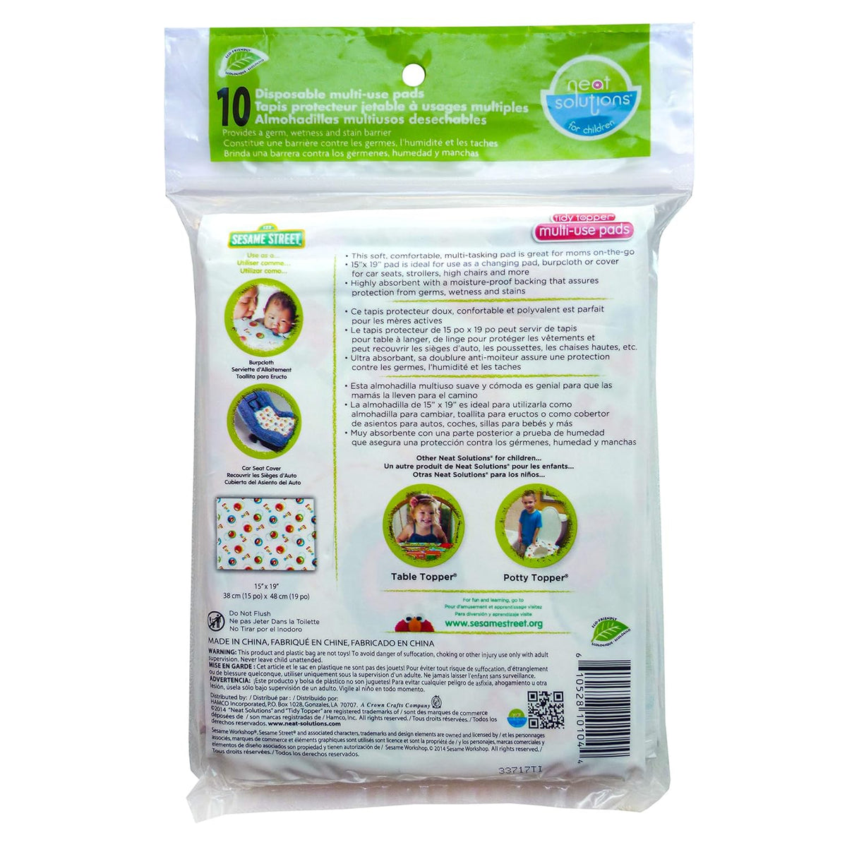 Sesame Street Potty Topper Disposable Toilet Seat Cover with Adhesive Strips for On-The-Go Protection, 10 Count