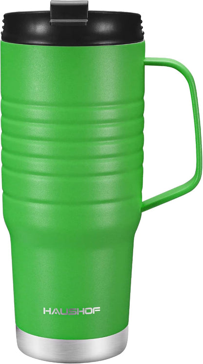 24 oz Travel Mug with Handle, Stainless Steel Vacuum Insulated Coffee, Double Wall Travel Mugs with Leakproof Lid, BPA Free