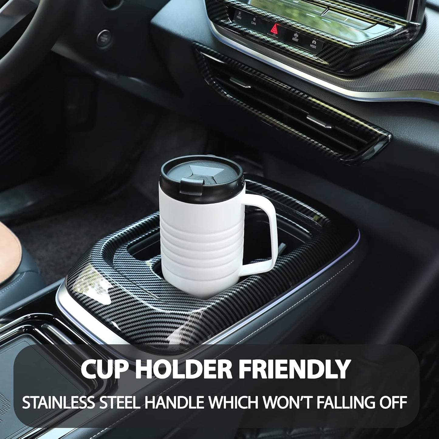 24 oz Travel Mug with Handle, Stainless Steel Vacuum Insulated Coffee, Double Wall Travel Mugs with Leakproof Lid, BPA Free