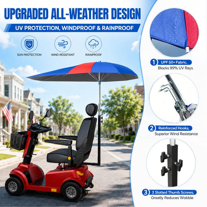 Upgraded Windproof Sunshade Canopy for Mobility Scooters