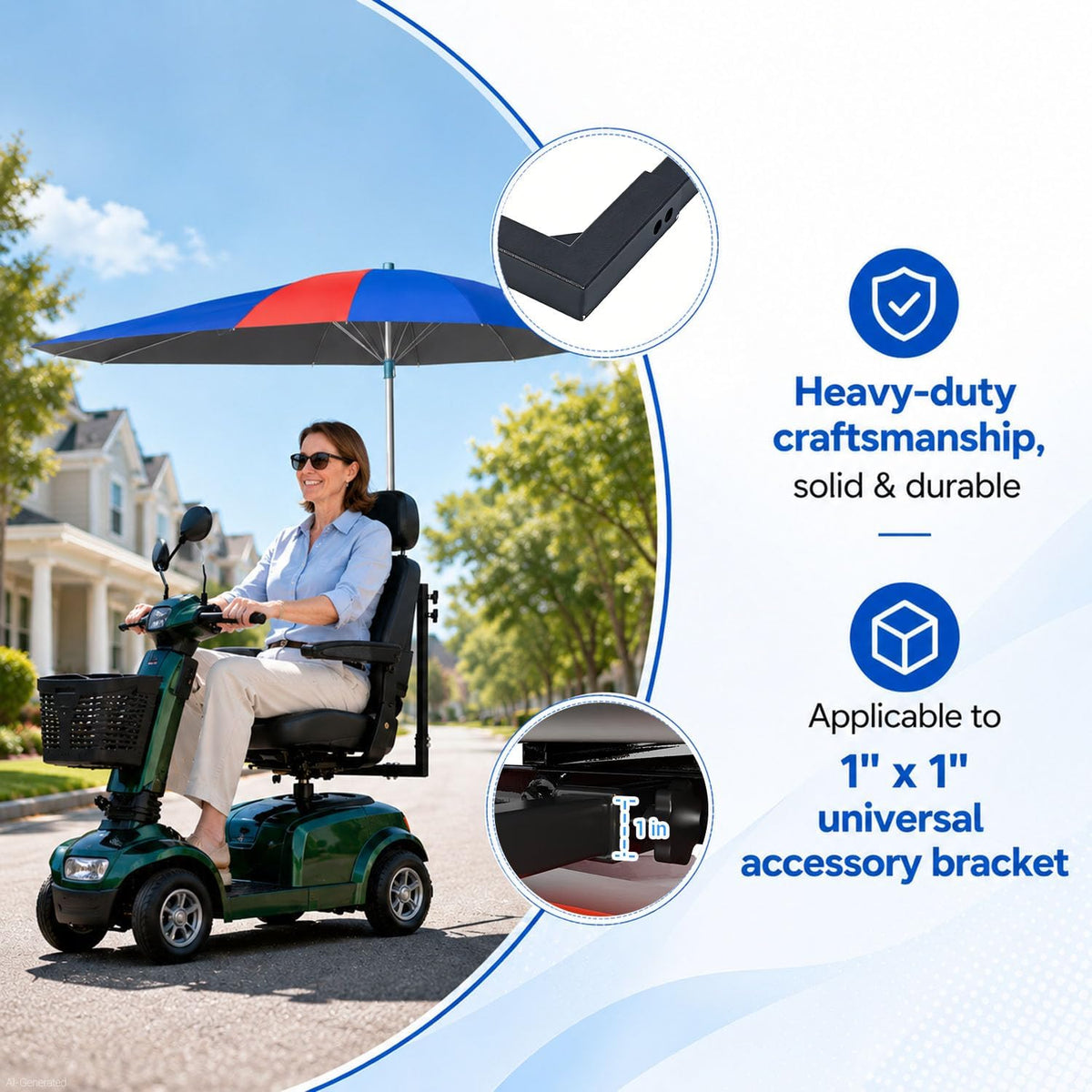 Upgraded Windproof Sunshade Canopy for Mobility Scooters
