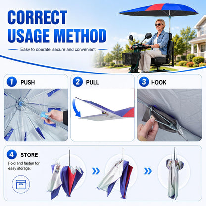 Upgraded Windproof Sunshade Canopy for Mobility Scooters