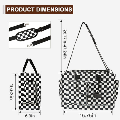Women’s Canvas Multi-Pocket Tote Bag, Convertible Laptop Work Crossbody Shoulder Bag for Travel, Nurses & Teachers