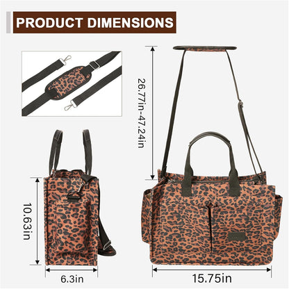 Women’s Canvas Multi-Pocket Tote Bag, Convertible Laptop Work Crossbody Shoulder Bag for Travel, Nurses & Teachers