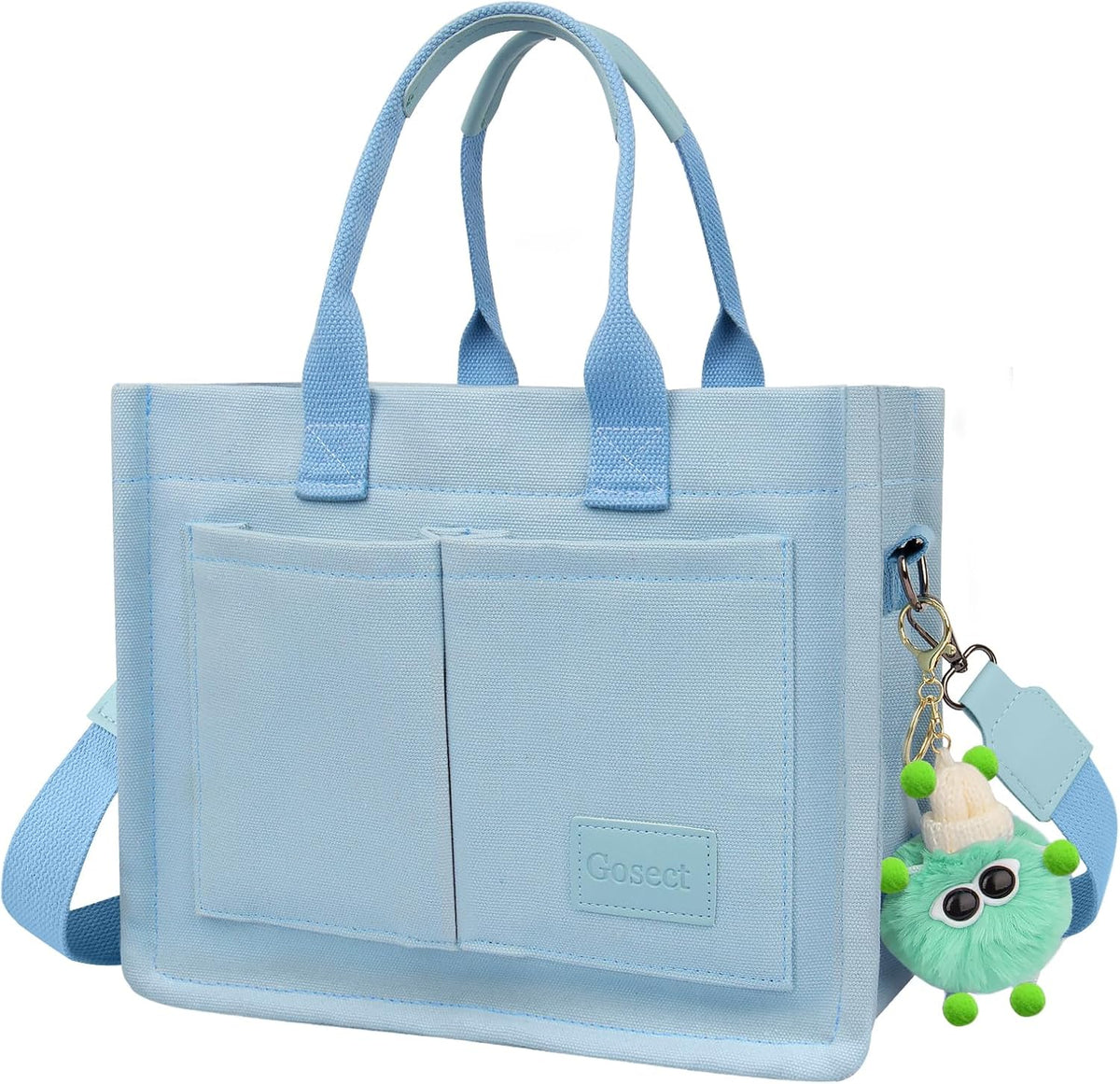 Women’s Canvas Multi-Pocket Tote Bag, Convertible Laptop Work Crossbody Shoulder Bag for Travel, Nurses & Teachers