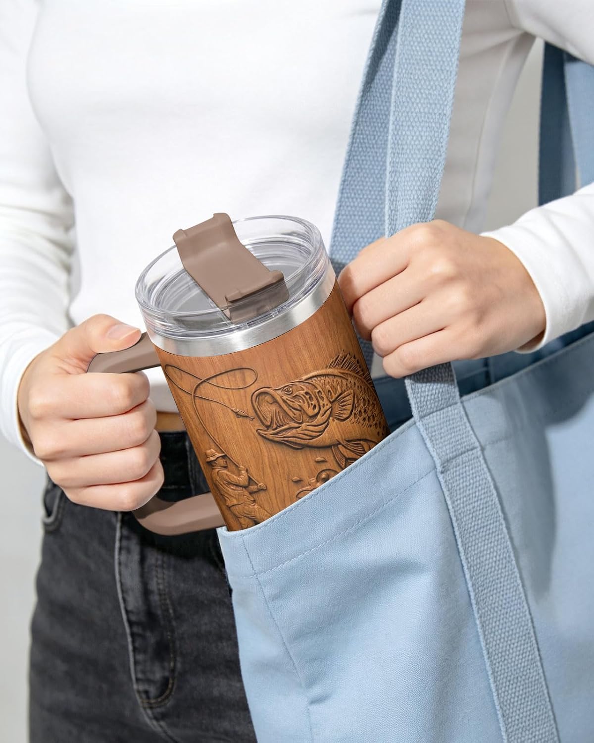 Dad Dadman Funny 40 oz Tumbler with Handle, Funny Dad Gift | Gift for Dad Tumbler 40oz, Cool Dadman Travel Mug, Funny Superhero Birthday from Daughter Son - Colors B