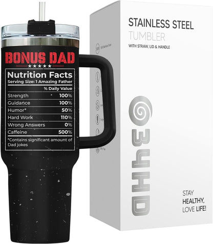 Dad Dadman Funny 40 oz Tumbler with Handle, Funny Dad Gift | Gift for Dad Tumbler 40oz, Cool Dadman Travel Mug, Funny Superhero Birthday from Daughter Son - Colors B