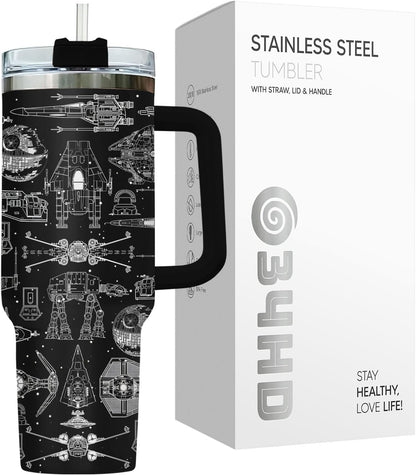 Dad Dadman Funny 40 oz Tumbler with Handle, Funny Dad Gift | Gift for Dad Tumbler 40oz, Cool Dadman Travel Mug, Funny Superhero Birthday from Daughter Son - Colors B