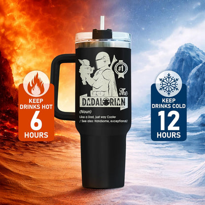 Dad Dadman Funny 40 oz Tumbler with Handle, Funny Dad Gift | Gift for Dad Tumbler 40oz, Cool Dadman Travel Mug, Funny Superhero Birthday from Daughter Son - Colors B