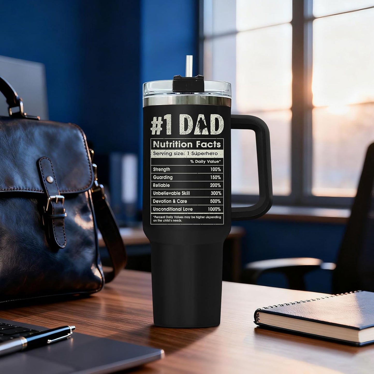 Dad Dadman Funny 40 oz Tumbler with Handle, Funny Dad Gift | Gift for Dad Tumbler 40oz, Cool Dadman Travel Mug, Funny Superhero Birthday from Daughter Son - Colors B