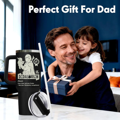 Dad Dadman Funny 40 oz Tumbler with Handle, Funny Dad Gift | Gift for Dad Tumbler 40oz, Cool Dadman Travel Mug, Funny Superhero Birthday from Daughter Son - Colors B