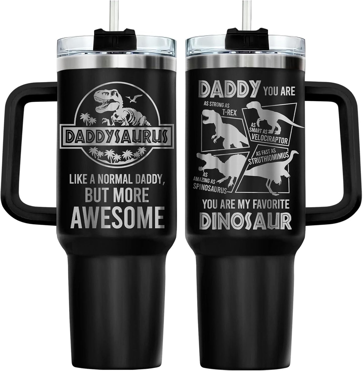 Dad Dadman Funny 40 oz Tumbler with Handle, Funny Dad Gift | Gift for Dad Tumbler 40oz, Cool Dadman Travel Mug, Funny Superhero Birthday from Daughter Son - Colors B