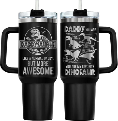 Dad Dadman Funny 40 oz Tumbler with Handle, Funny Dad Gift | Gift for Dad Tumbler 40oz, Cool Dadman Travel Mug, Funny Superhero Birthday from Daughter Son - Colors B