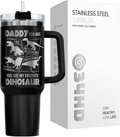 Dad Dadman Funny 40 oz Tumbler with Handle, Funny Dad Gift | Gift for Dad Tumbler 40oz, Cool Dadman Travel Mug, Funny Superhero Birthday from Daughter Son - Colors B