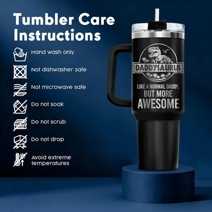 Dad Dadman Funny 40 oz Tumbler with Handle, Funny Dad Gift | Gift for Dad Tumbler 40oz, Cool Dadman Travel Mug, Funny Superhero Birthday from Daughter Son - Colors B