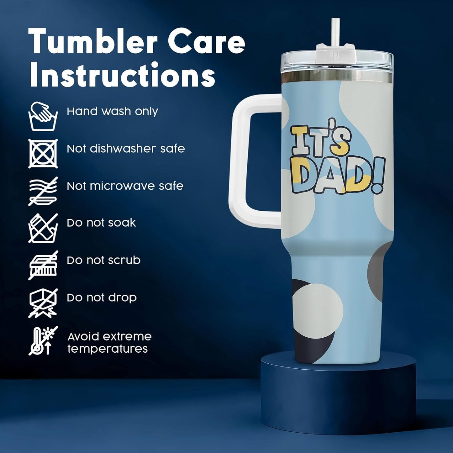 Dad Dadman Funny 40 oz Tumbler with Handle, Funny Dad Gift | Gift for Dad Tumbler 40oz, Cool Dadman Travel Mug, Funny Superhero Birthday from Daughter Son - Colors B