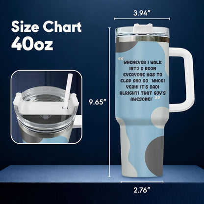 Dad Dadman Funny 40 oz Tumbler with Handle, Funny Dad Gift | Gift for Dad Tumbler 40oz, Cool Dadman Travel Mug, Funny Superhero Birthday from Daughter Son - Colors B