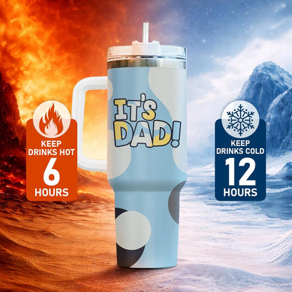 Dad Dadman Funny 40 oz Tumbler with Handle, Funny Dad Gift | Gift for Dad Tumbler 40oz, Cool Dadman Travel Mug, Funny Superhero Birthday from Daughter Son - Colors B