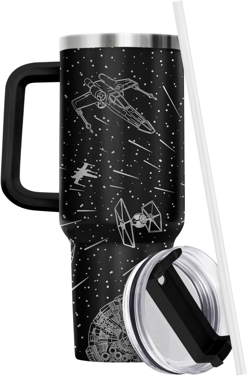 Dad Dadman Funny 40 oz Tumbler with Handle, Funny Dad Gift | Gift for Dad Tumbler 40oz, Cool Dadman Travel Mug, Funny Superhero Birthday from Daughter Son - Colors B