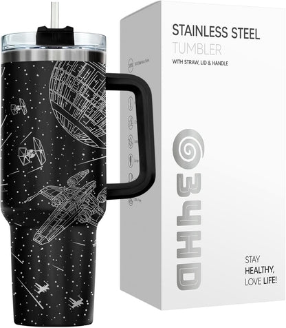 Dad Dadman Funny 40 oz Tumbler with Handle, Funny Dad Gift | Gift for Dad Tumbler 40oz, Cool Dadman Travel Mug, Funny Superhero Birthday from Daughter Son - Colors B