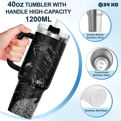 Dad Dadman Funny 40 oz Tumbler with Handle, Funny Dad Gift | Gift for Dad Tumbler 40oz, Cool Dadman Travel Mug, Funny Superhero Birthday from Daughter Son - Colors B